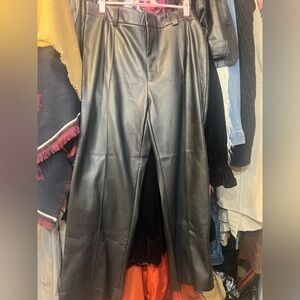 Rachel Zoe Black vegan soft Leather Pants/Trousers